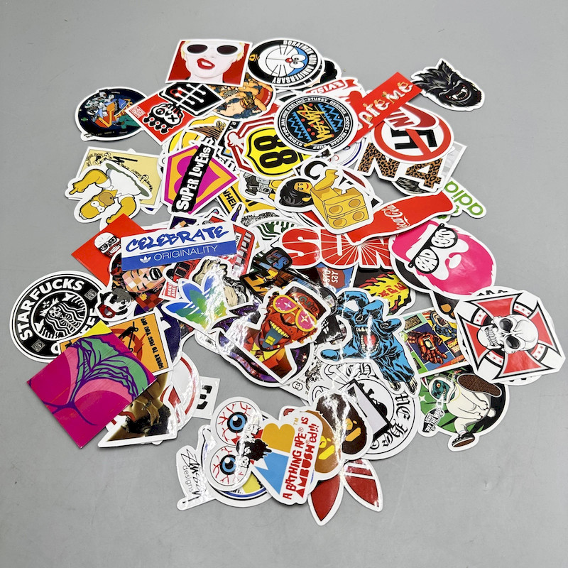 100 Random Skateboard Stickers Vinyl Laptop Luggage Decals Dope Sticker Lot