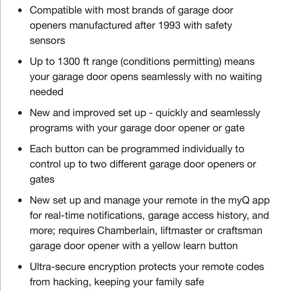 Chamberlain CHU62, Universal 2-Button Garage Door Remote Control