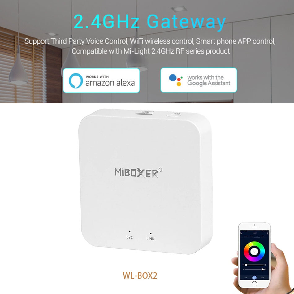 Miboxer WL-Box2 2.4GHz Gateway WiFi Tuya controller system Wireless APP Control