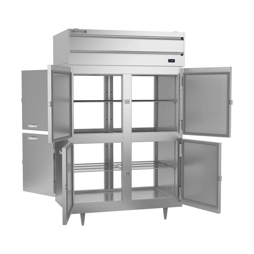 Beverage Air PRD2HC-1AHS 52" 2-Section Pass-Thru Refrigerator w/ 8 Solid Half...