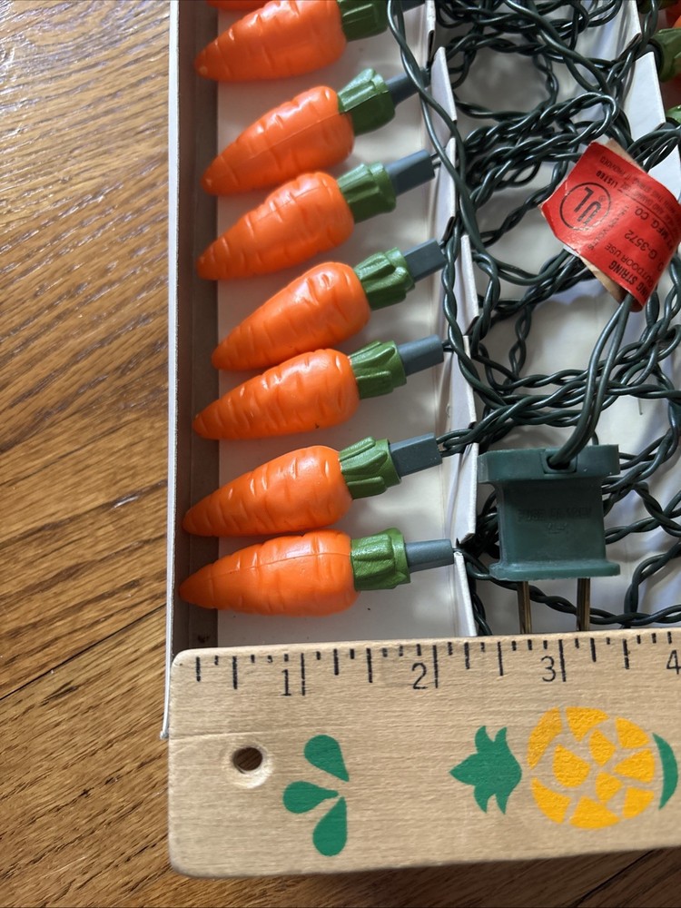 2 Sets Vintage Easter 20 Carrots Indoor String Lights Tested & Working Frank’s