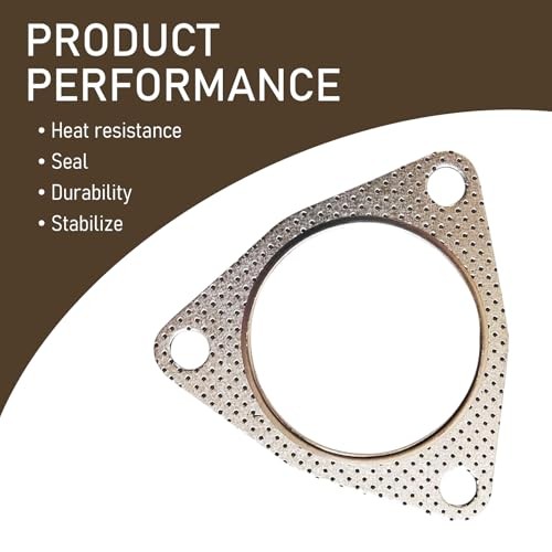 Pack-2 Car 3 Bolt 2.48" ID Exhaust Pipe Interface Gasket, Multifunctional
