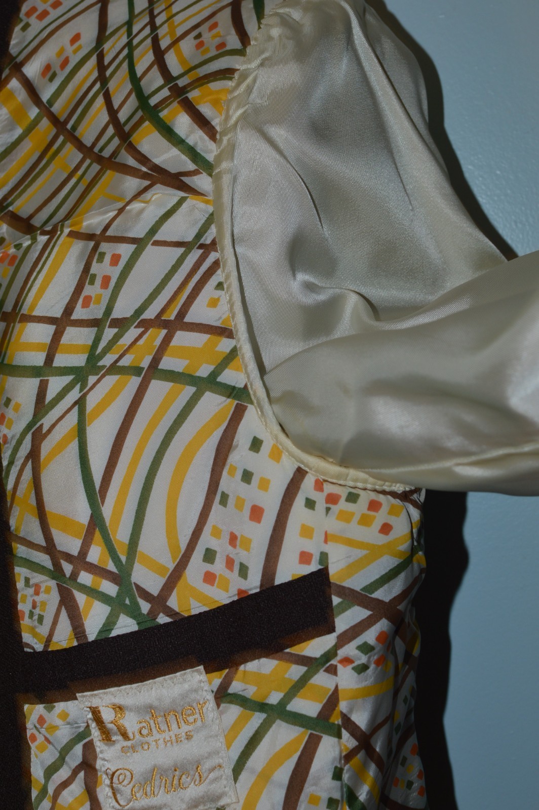 40L Long 40 L USA RATNER CLOTHES Mens Vintage Brown Polyester Blazer Suit Jacket