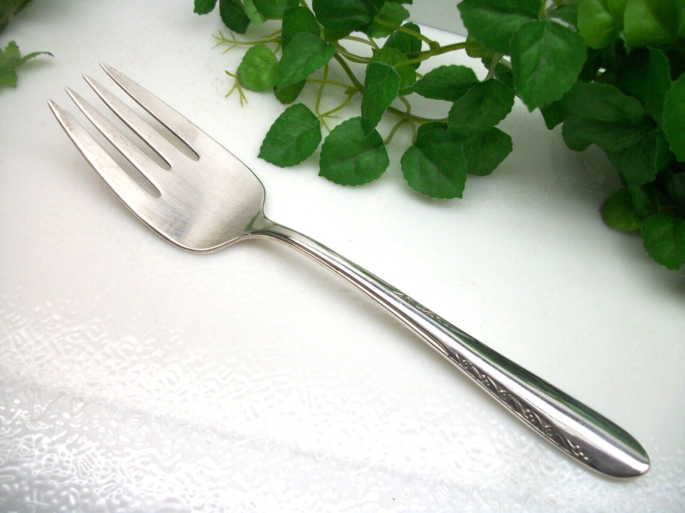 Reed & Barton SILVER BLOSSOM Silverplate Cold Meat Serving Fork 1955
