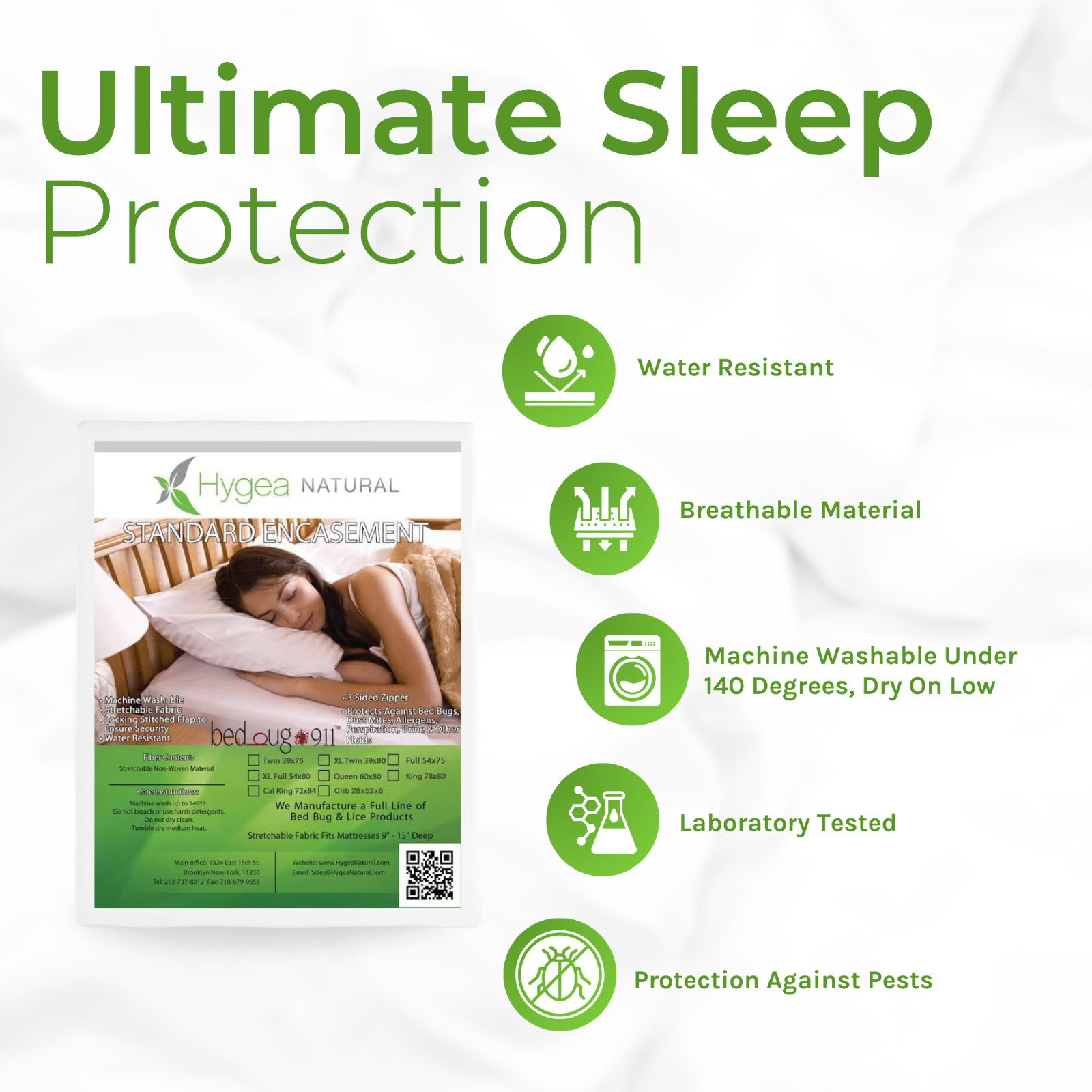 Standard Bed Bug Mattress Cover-Protects against bed bugs, mites and allergies