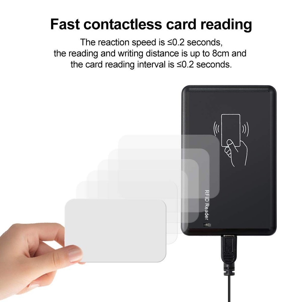 ® Countertop EM4100 Tap Contactless Card Reader 125khz USB ID Card Reader Com...