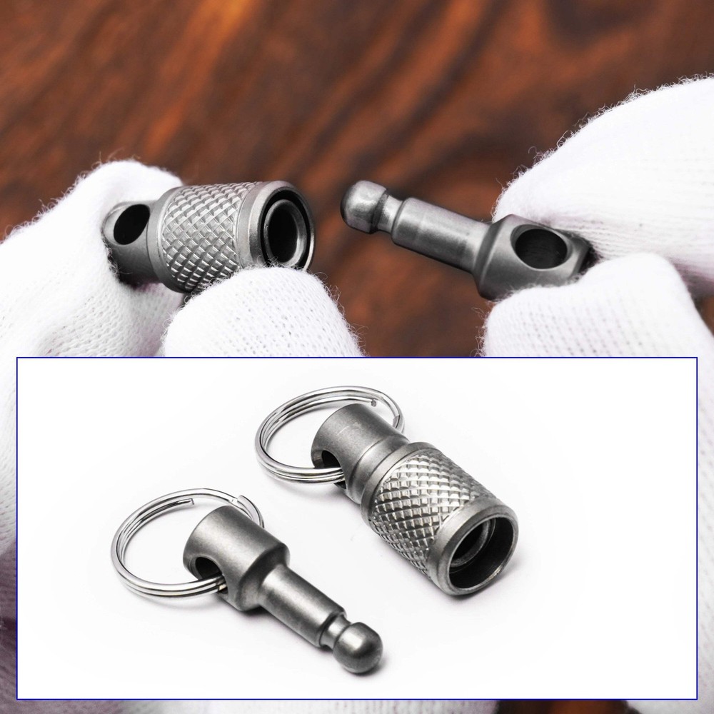 Titanium Alloy Keychain Double Headed Quick Pull Buckle Removable Portable Outdo