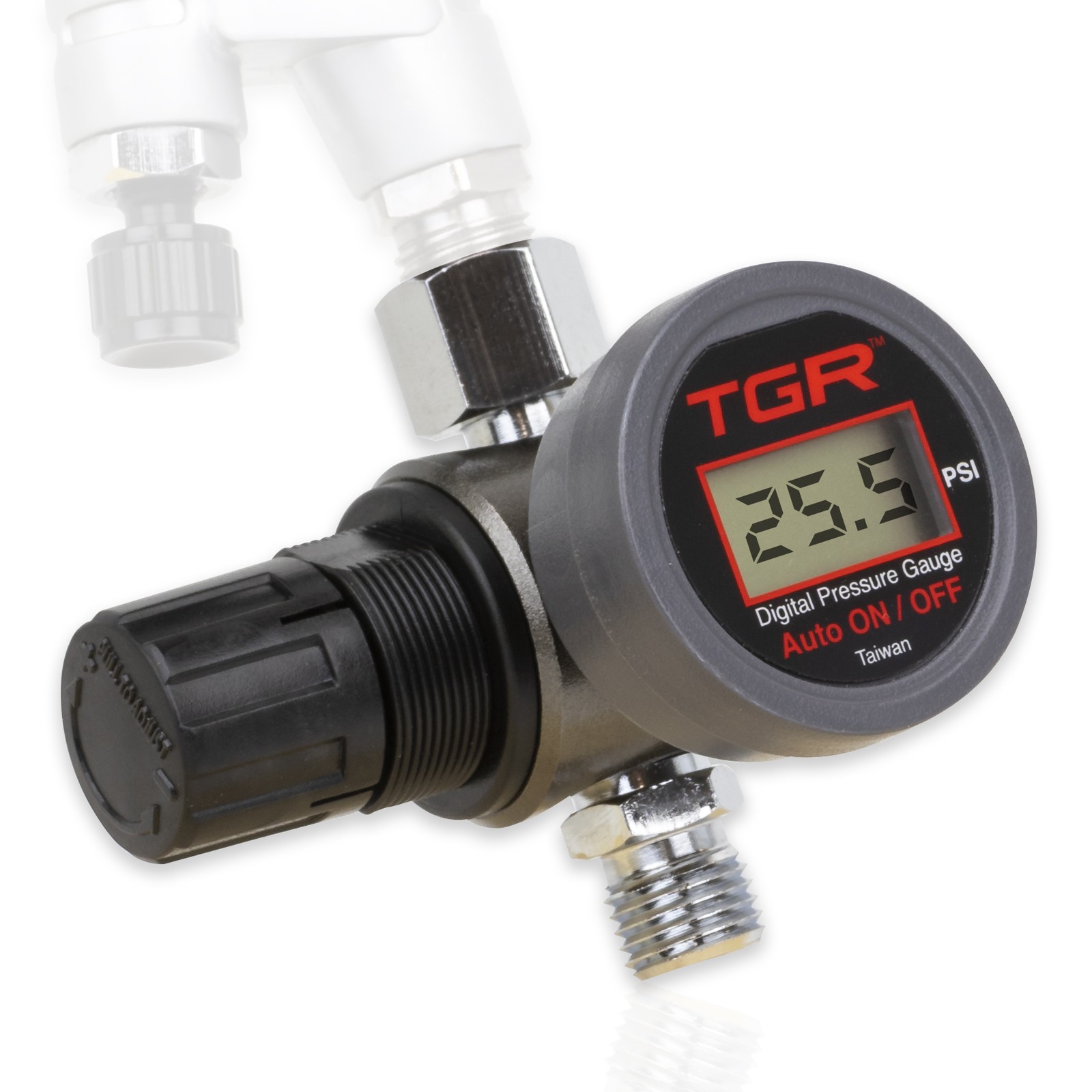 HVLP Spray Gun Air Regulator with Digital Pressure Gauge and Diaphragm Control