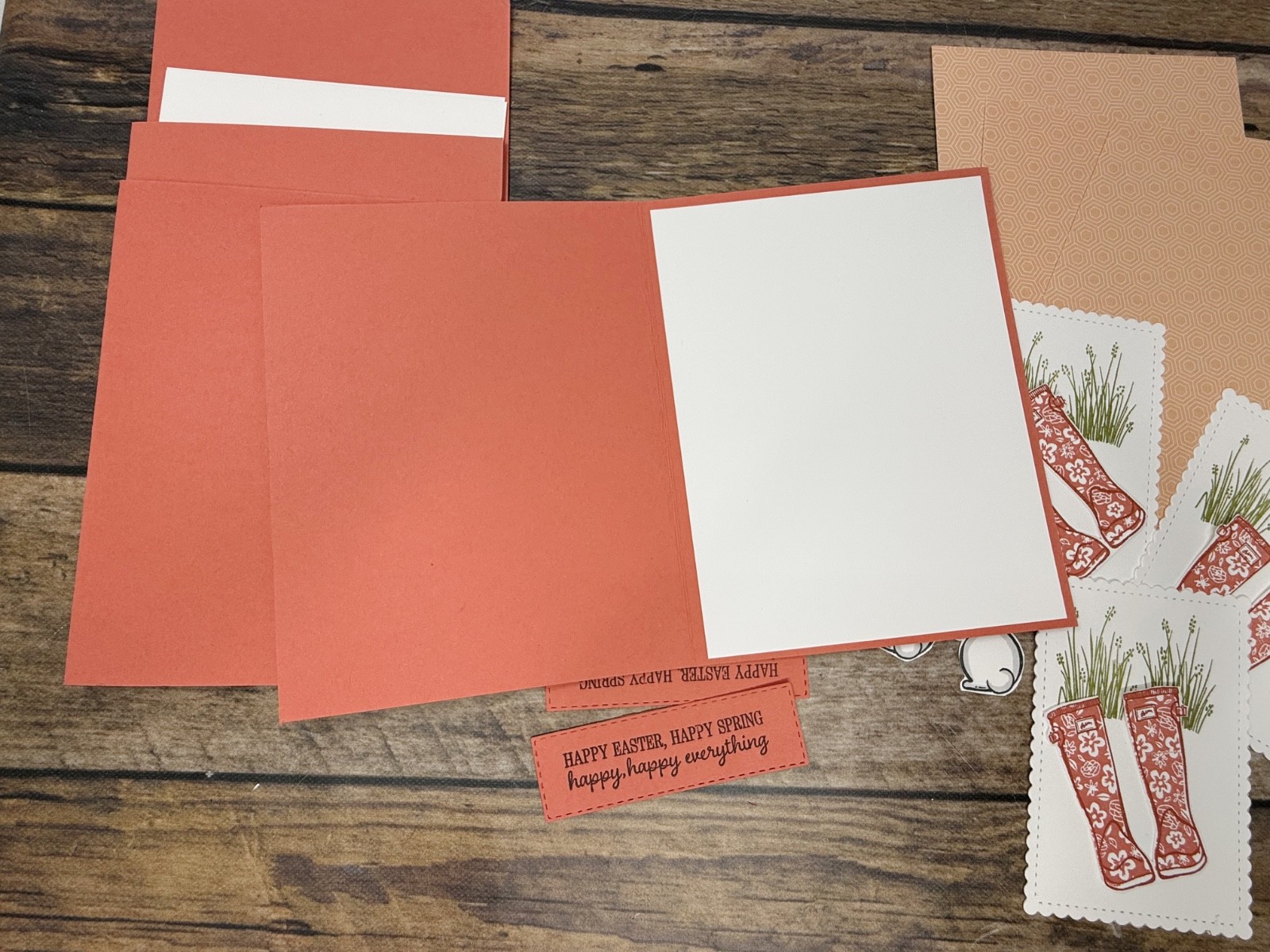 Stampin Up Card Kit Happy Easter Bunny Happy Spring Orange - Makes 4 Cards