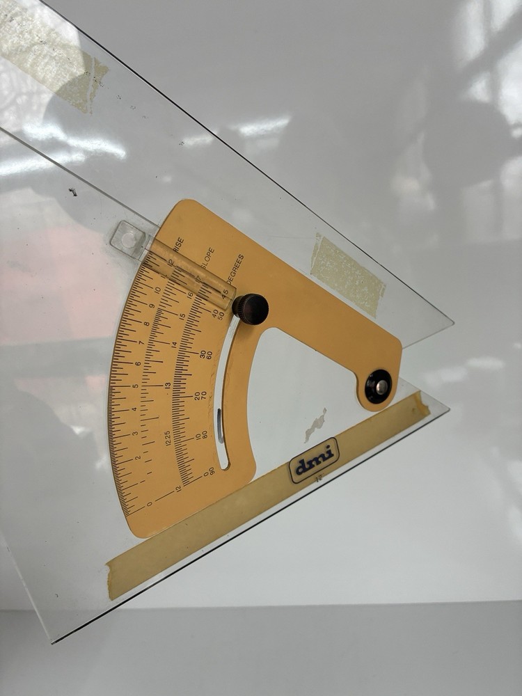 vintage DMI adjustable drafting triangle or angle finder tool 12”