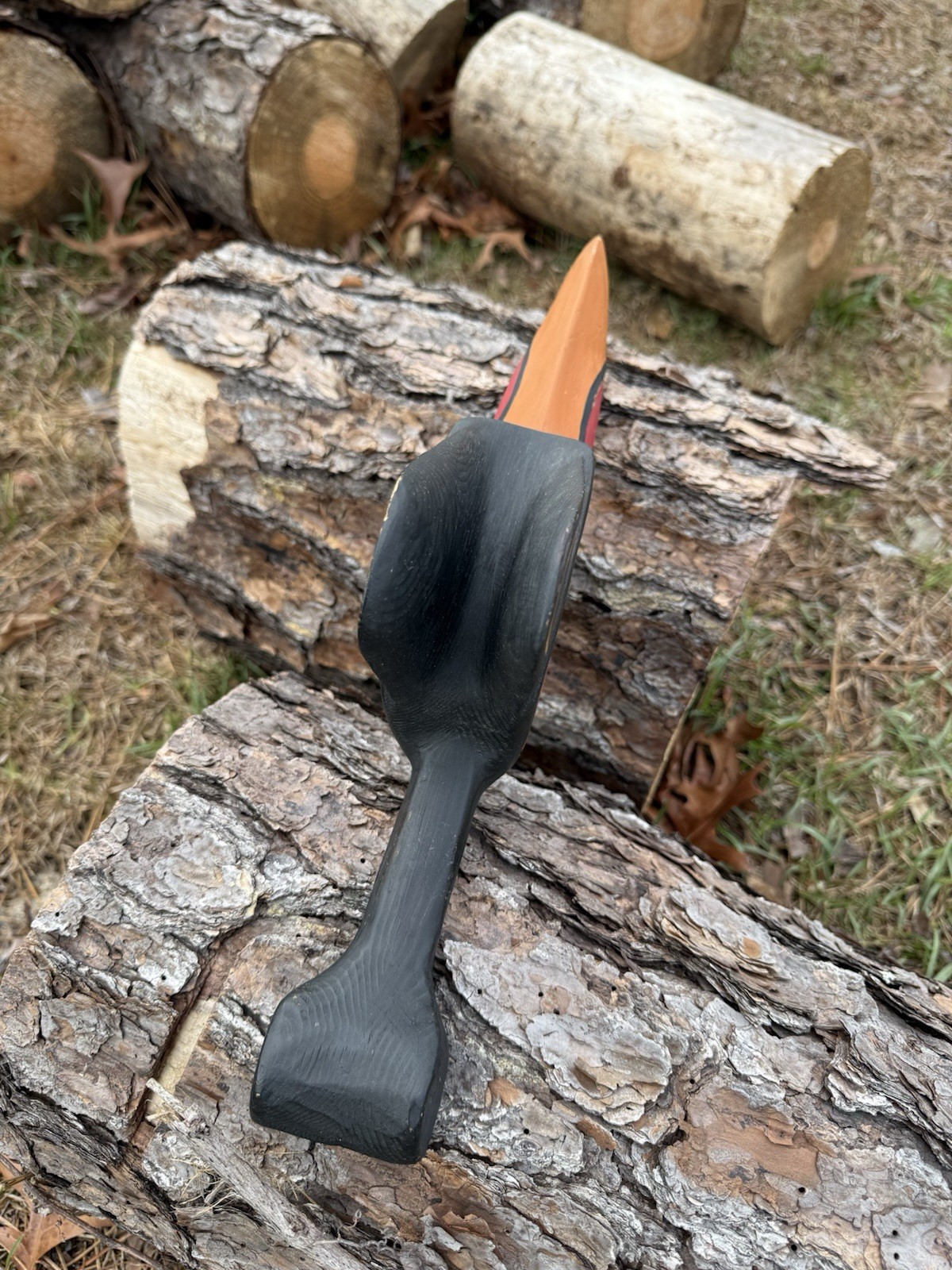 Northwest Coast Large Cedar Carved Eagle 🦅 Rattle Signed WT