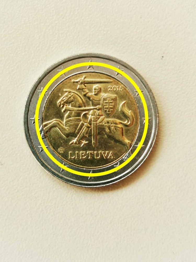 2 Euro Lithuania 2015 Coin Printing Error