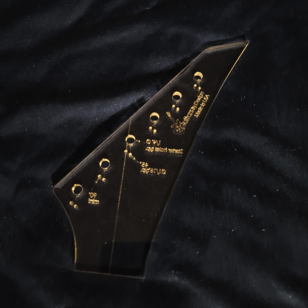 Custom Guitar Neck Headstock Router Template + Tuner Drill Pattern HSJF
