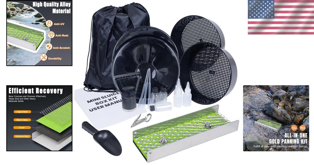 Complete Gold Panning Kit with Mini Sluice Box