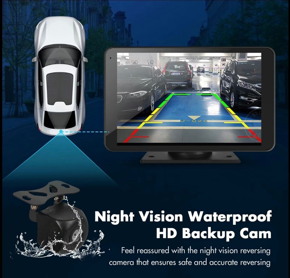 Portable Wireless Car Stereo Bluetooth Wireless Car Play/Android Backup camera