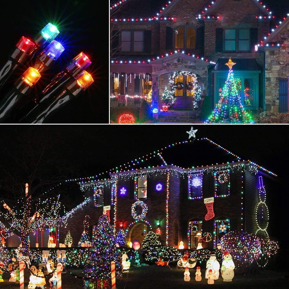 328FT 1000LED String Lights Outdoor Waterproof 8 Modes Timer Multicolor