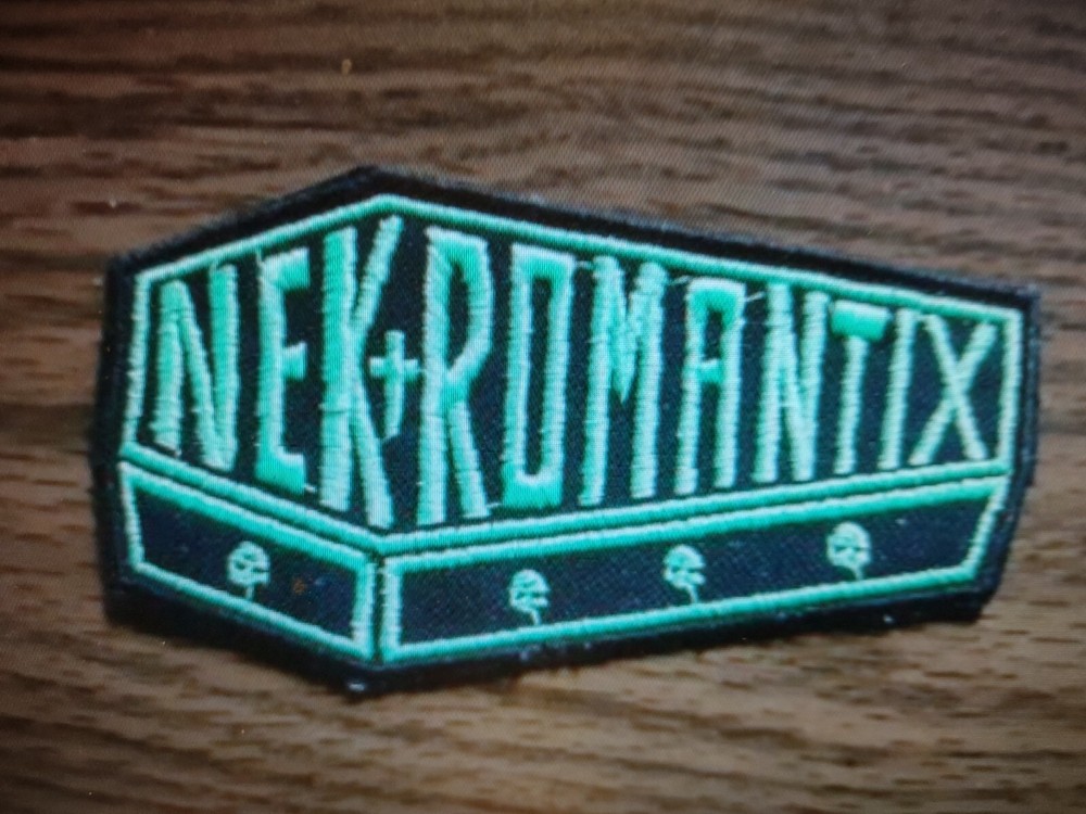 NEKROMANTIX,IRON ON GREEN EMBROIDERED PATCH