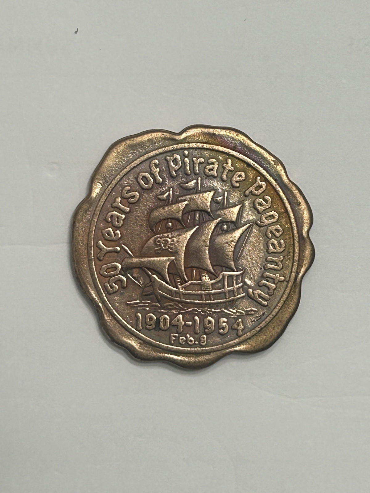 1904-1954 PIRATES GOLDEN JUBILEE TOKEN GASPARILLA PIRATE.TAMPA FL.