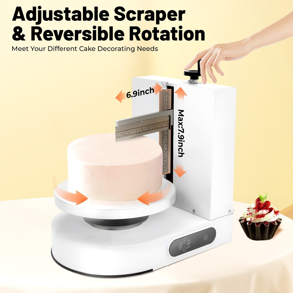 200W Decorating Machine 4-12in Auto Cake Icing Smoother Coating Scraping Machine