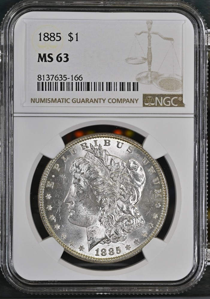 1885 Morgan Silver Dollar NGC MS-63