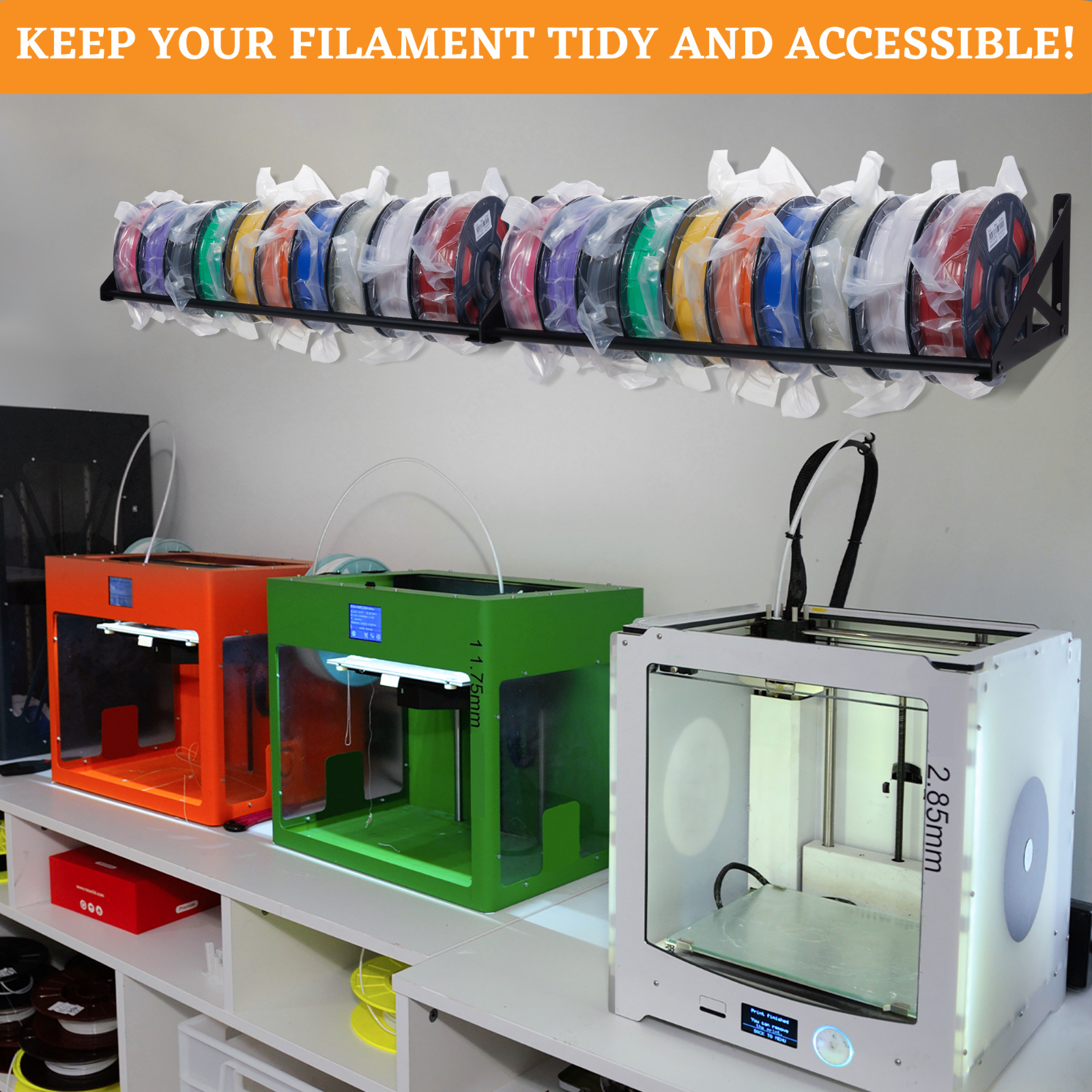 3D Printer Filament Storage Rack Filament Rack Wall Mount 3D Filament Storage S