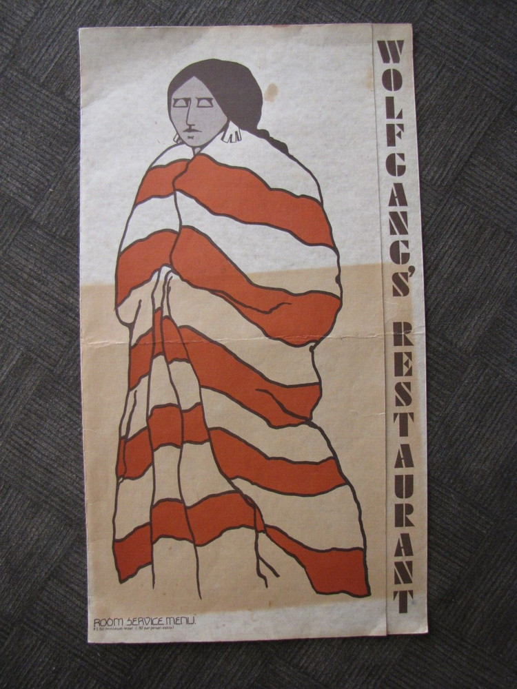 WOLFGANG'S RESTAURANT - Souvenir Folded Menu 1982