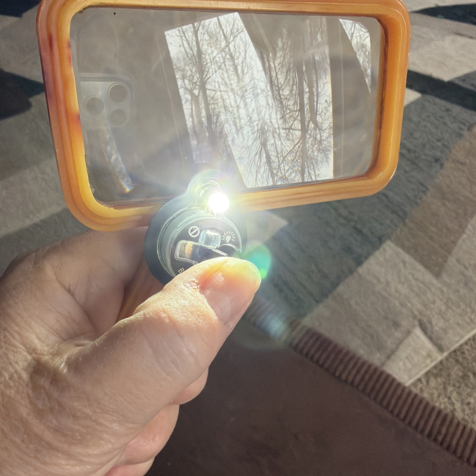 Vtg. Bausch & Lomb Light Butterscotch Art Deco Faux? Bakelite Magnifying Glass