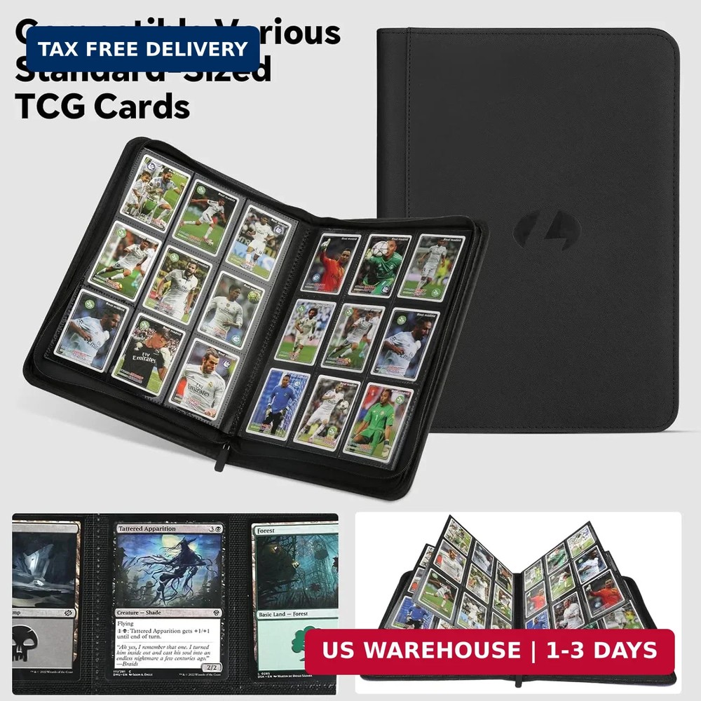 Top Loader Binder 9 Pocket for 540 Toploaders, Side Loading Toploader Binder for