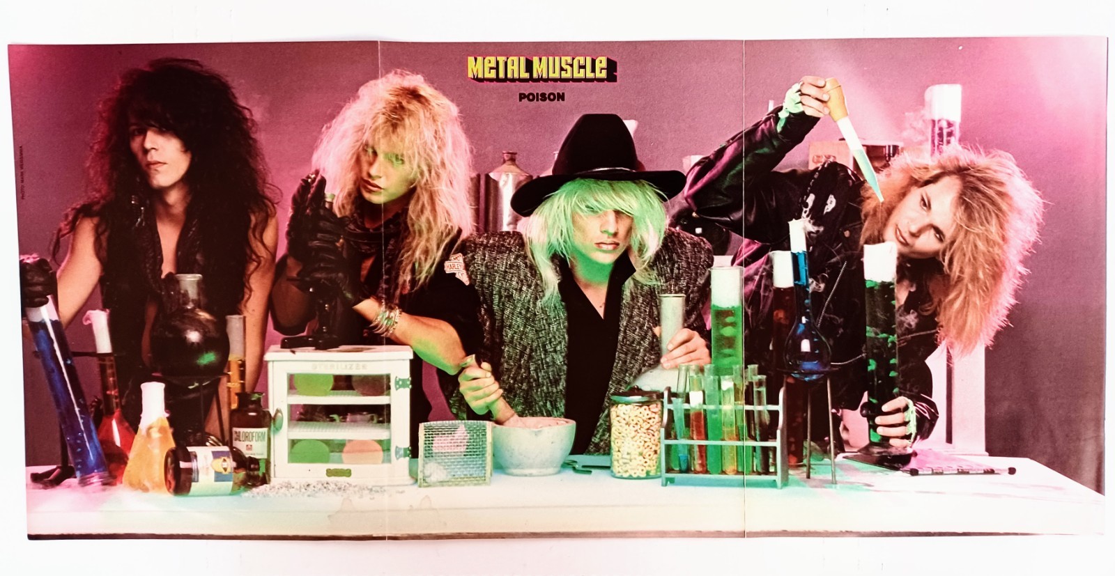 POISON~1988 CENTERFOLD 11X23 POSTER MAGAZINE PINUP~BRET MICHAELS/RIKKI ROCKETT