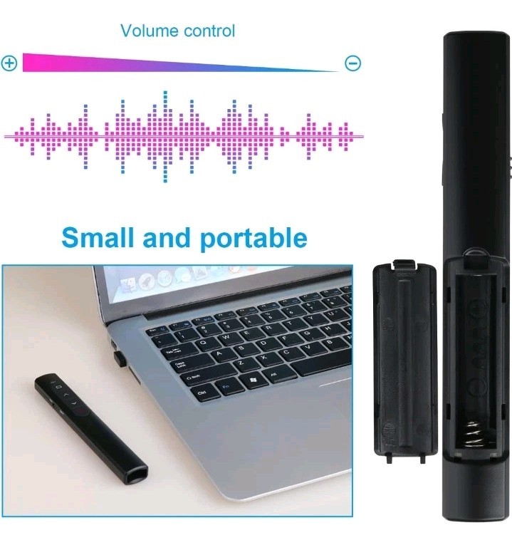 Wireless Presenter Remote, Presentation Clicker with Hyperlink & Volume
