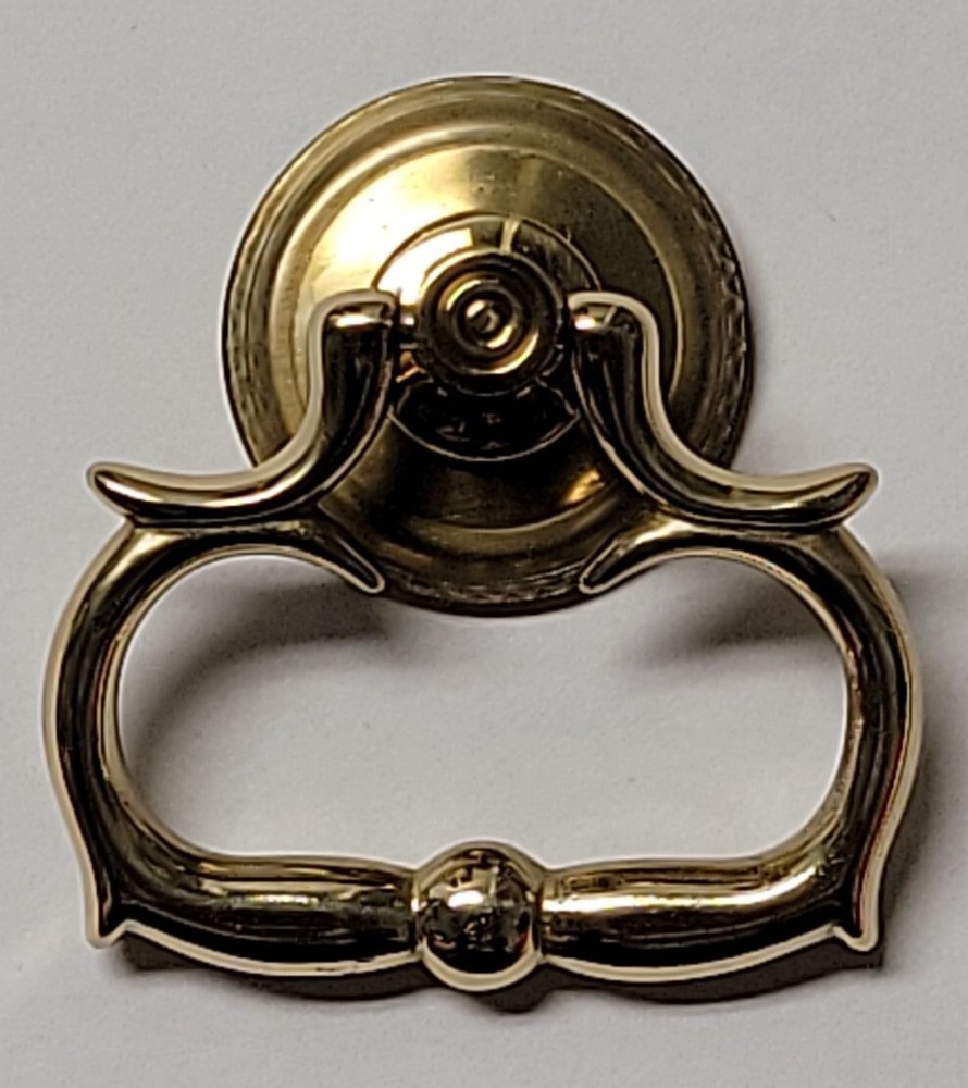 NOS 2" Wide VICTORIAN SOLID BRASS RING PULL