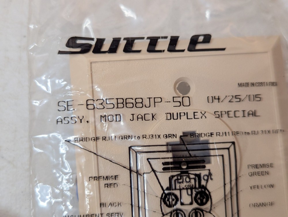 Suttle 635B68JP-50 ASSY MOD JACK DUPLEX SPECIAL Ivory