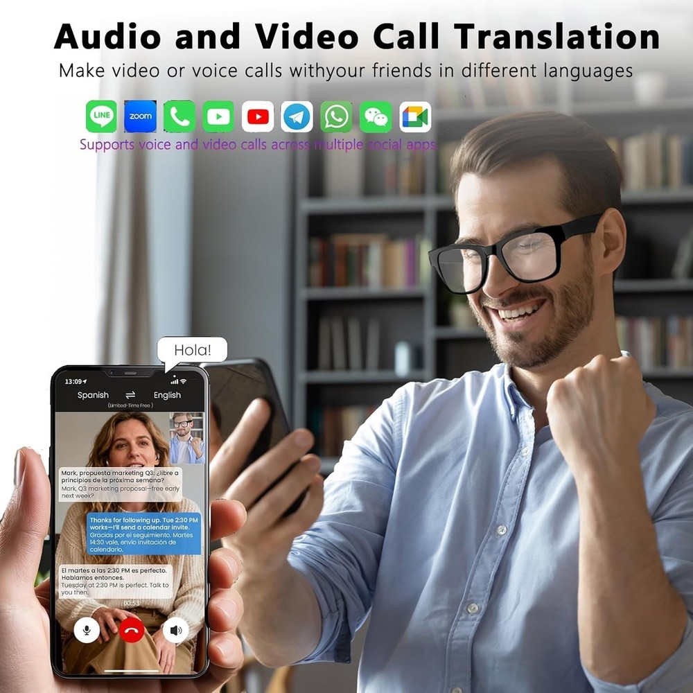 Transformative Smart Glasses - 164 Languages, Music, & AI Chat Technology