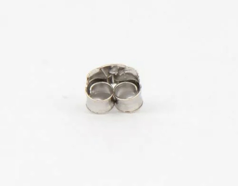 14K Solid White Gold Earring Butterfly Backing Medium 1 Pair Value $69.00