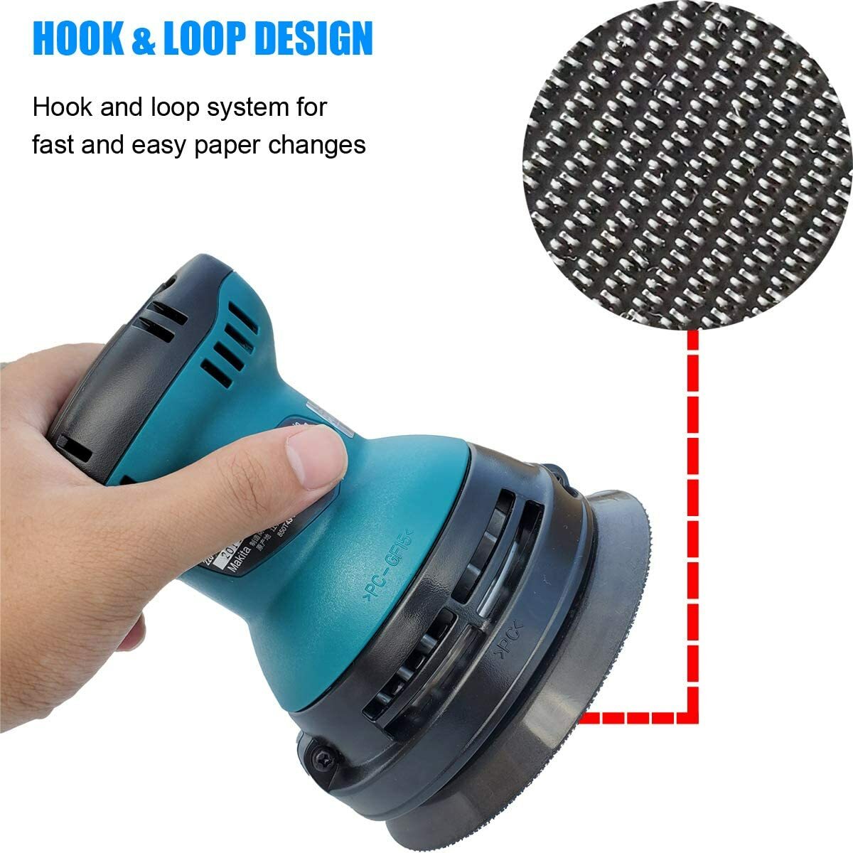 2PCS 5Inch 8-Hole Orbital Sander Hook Loop Backing Replacement Pad for Makita