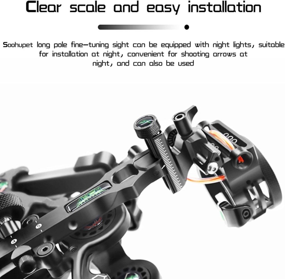 User-Friendly Archery Bow Sight with Aiming Lamp and Micro-Click Adjustments