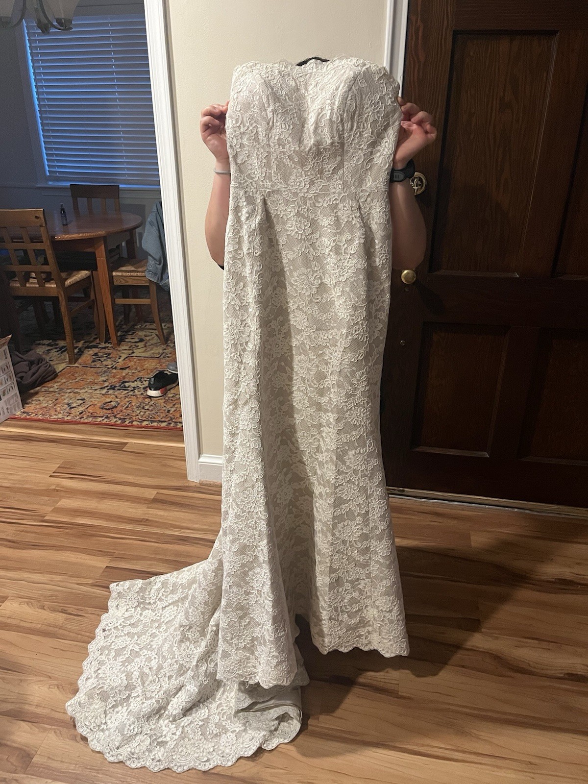 Liancarlo Couture Ivory Lace Strapless Mermaid Wedding Dress Size 4