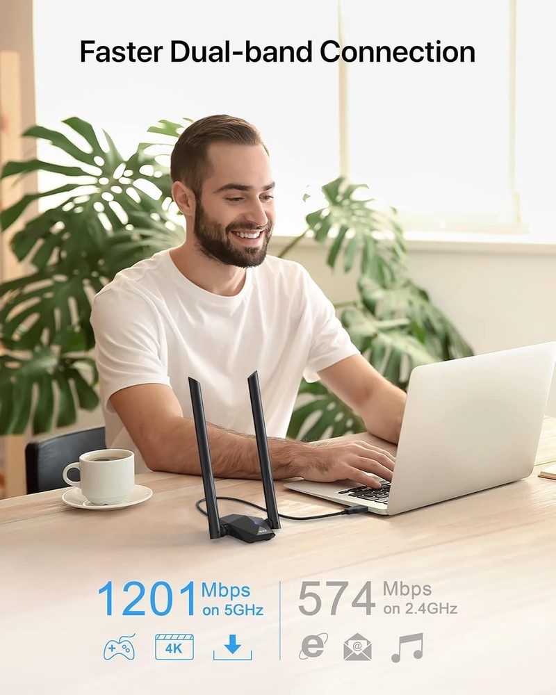 AX1800 USB WiFi 6 Linux, Linux Compatible WiFi Adapter for PC, Raspberry Pi 2...