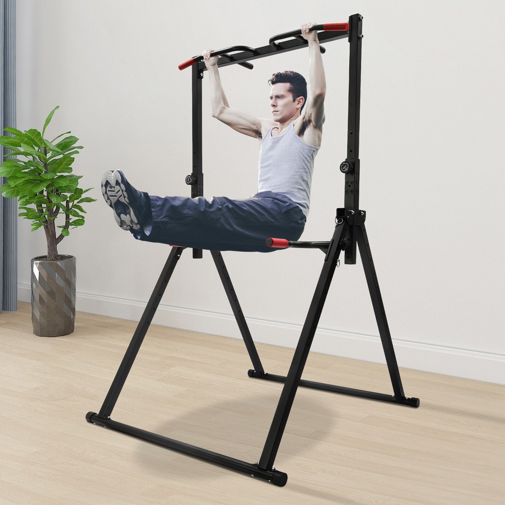 200KG Triangular Pull Up Dip Station Bar for Home Gym Strength Train Adjustable