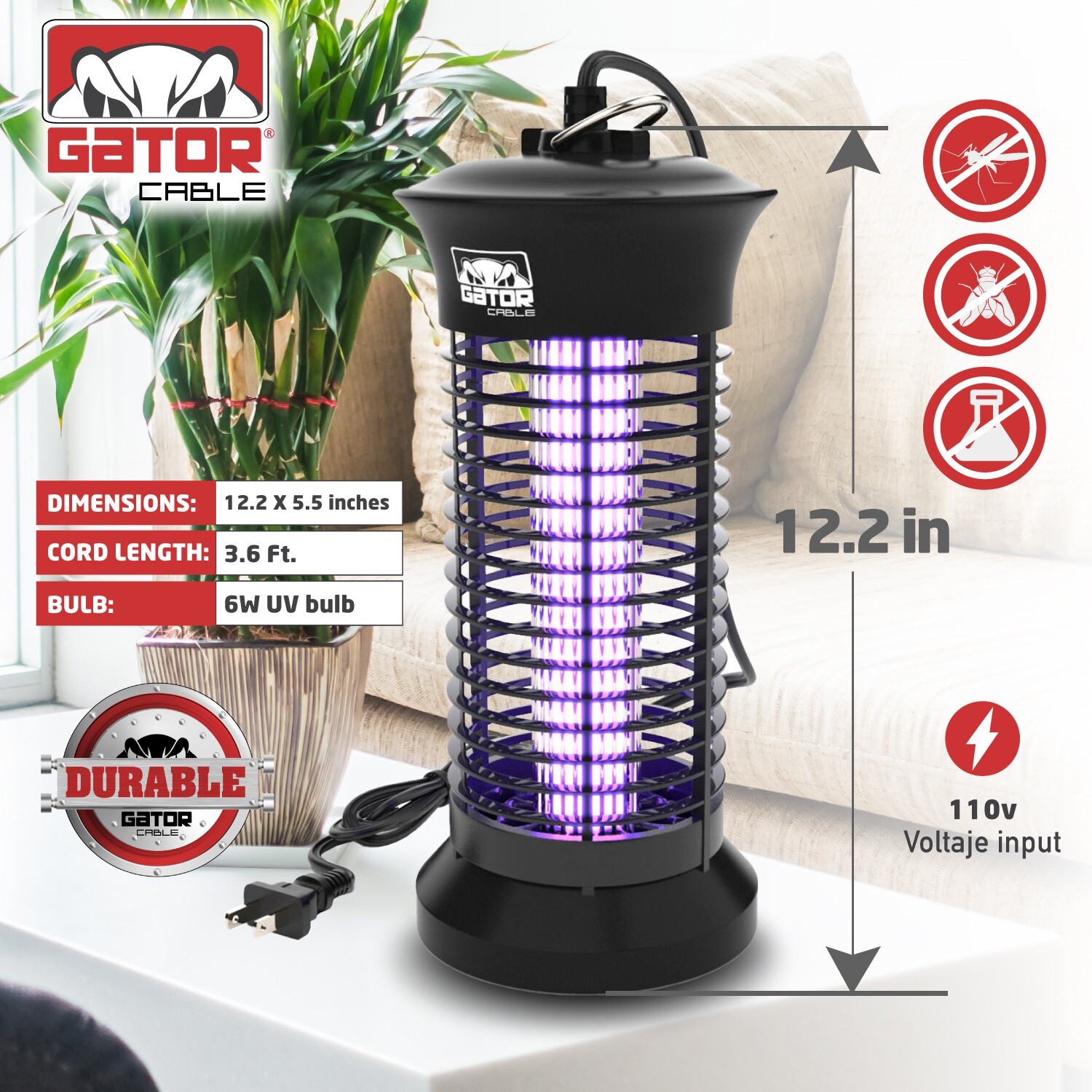 Electric Mosquito Insect Fly Bug Zapper Killer LED Light Trap Pest Control Lamp