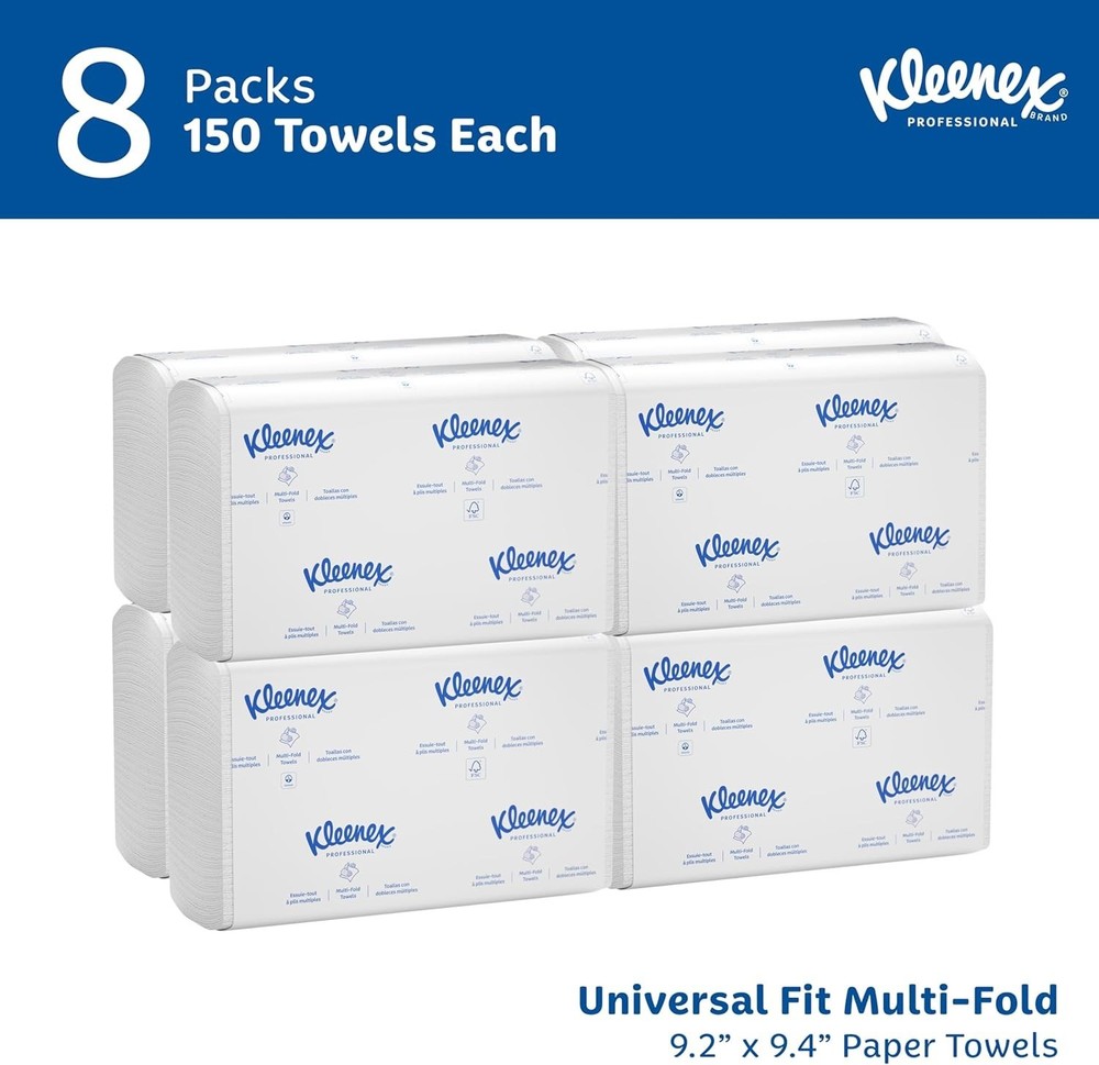Multifold Paper Towels Bulk 150 Sheets Pack Absorbent Soft Recyclable