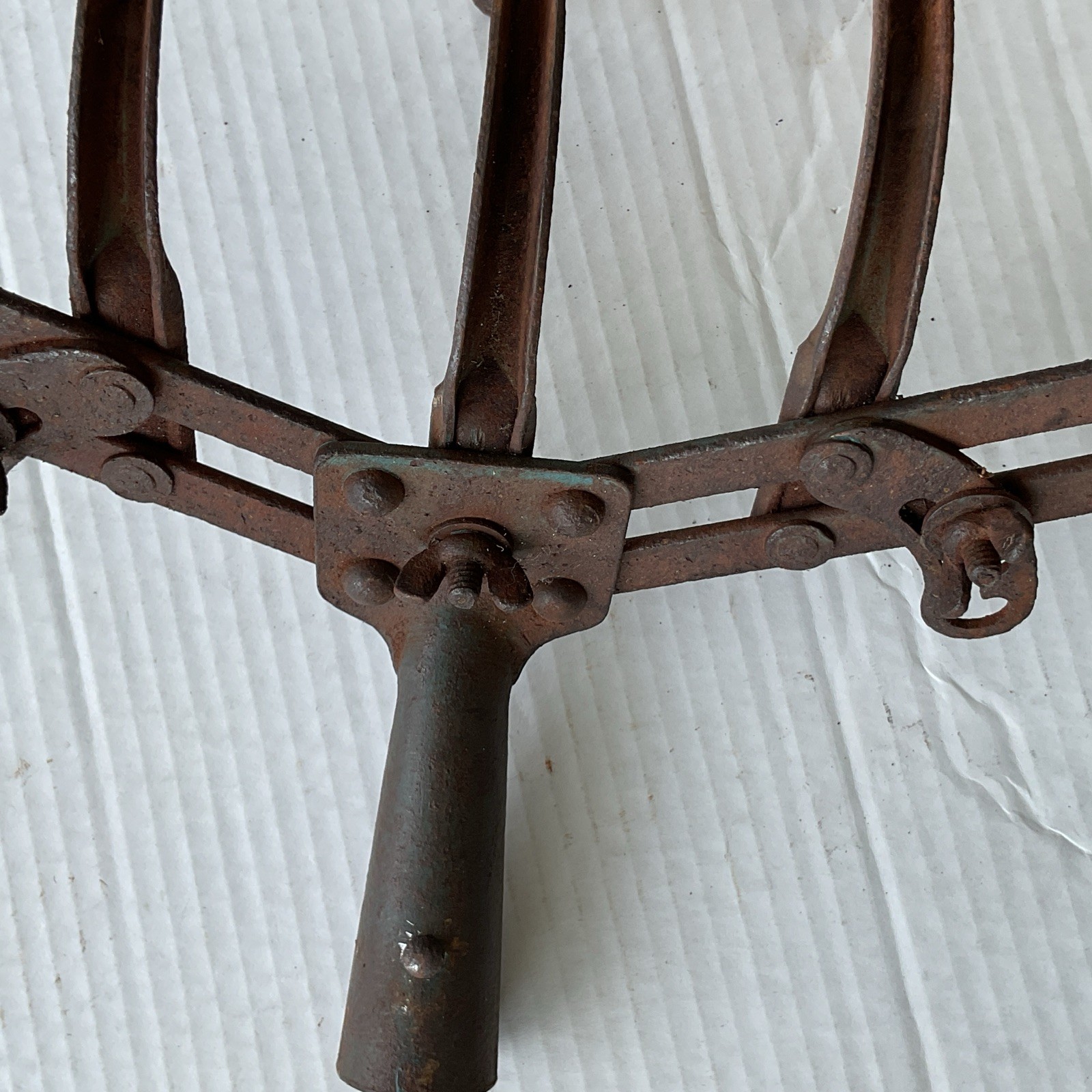 Vtg 5 Tine Cultivator Farm Rake Tool Garden Hand Tiller Adjustable Decor or Use