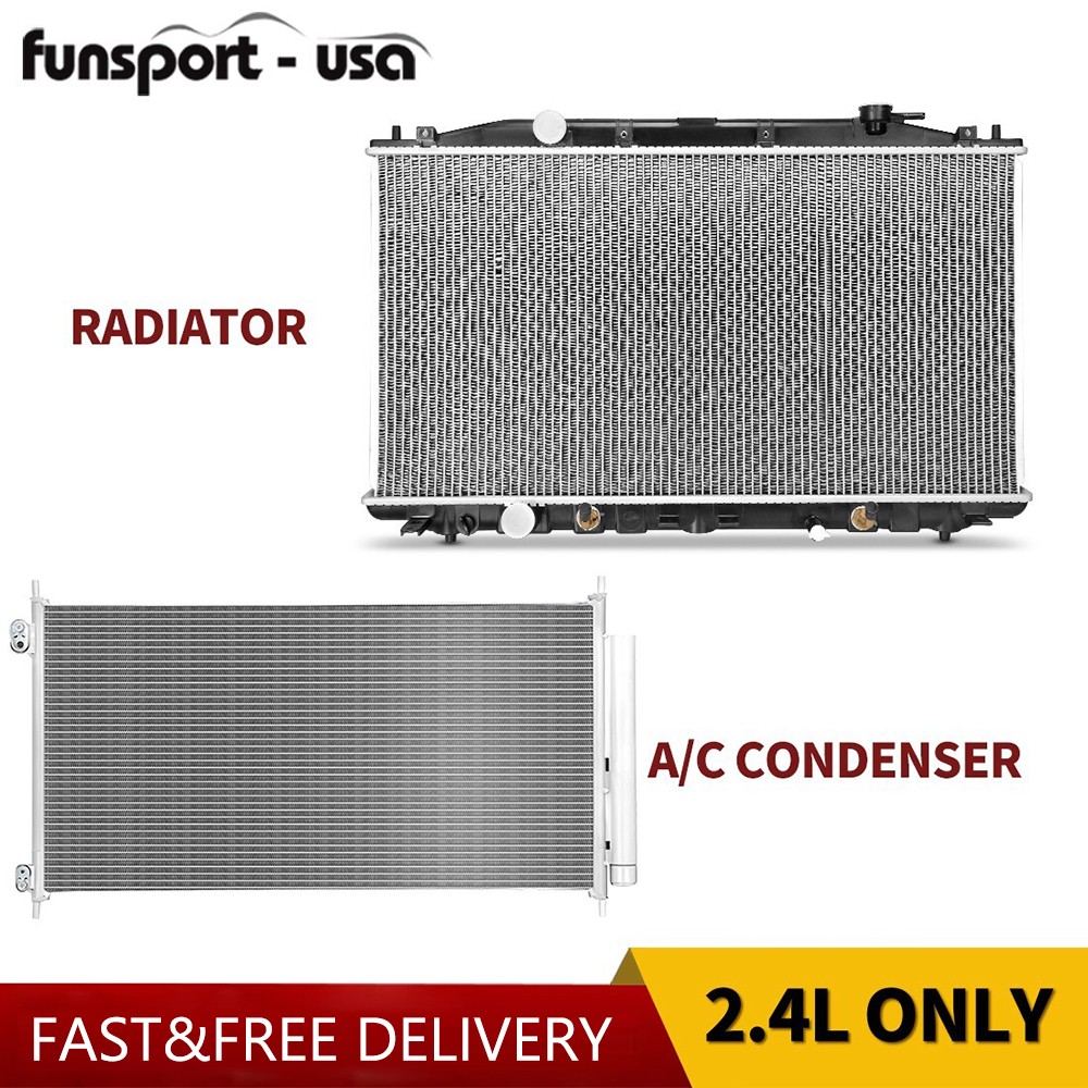 Radiator + AC Condenser for 2008-2012 Honda Accord / 2012-2015 Crosstour 2.4L
