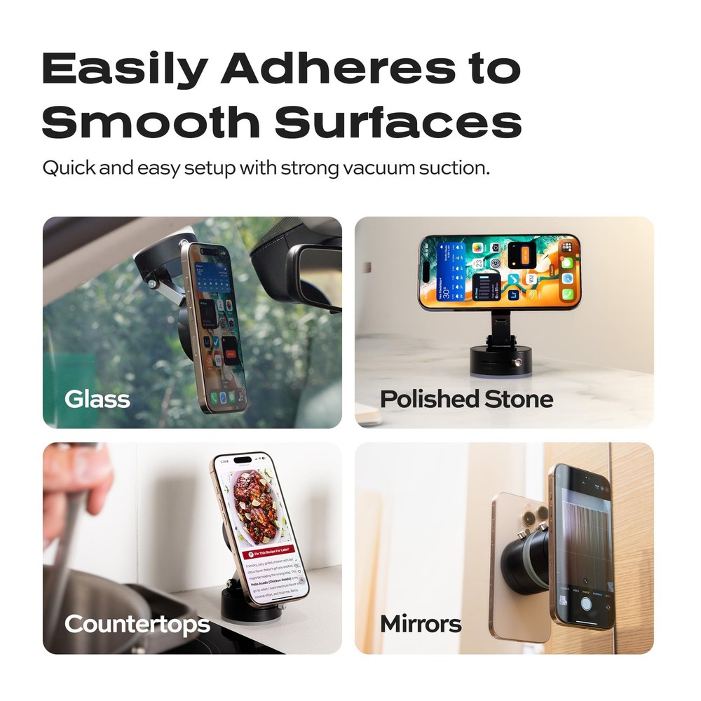 Statik HyperMount® Vacuum Phone Mount - Magnetic Holder, Compact