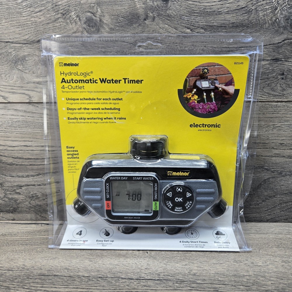 Melnor Hydrologic Automatic 4-Outlet Programmable Water Timer 821145 NEW