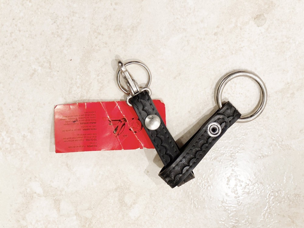 Leather Double Police Keychain Key Ring - NWT