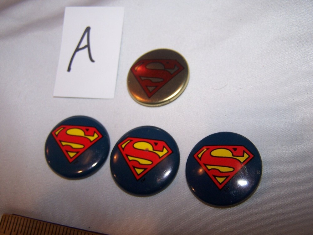4 DC Comics SUPERMAN Pinback Button Pins 1996 & 2003