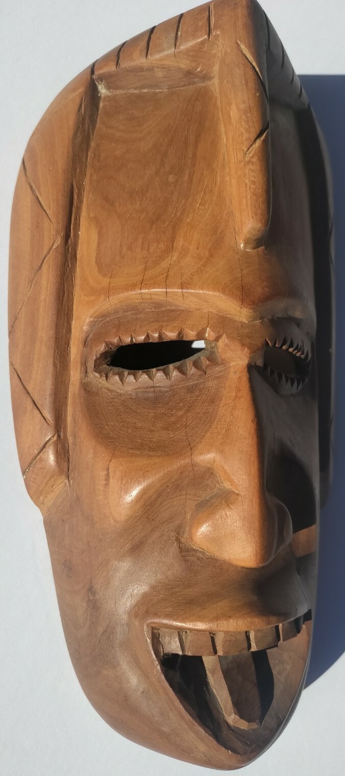 10.25" X 5.5" Hand Carved Wooden African Mask