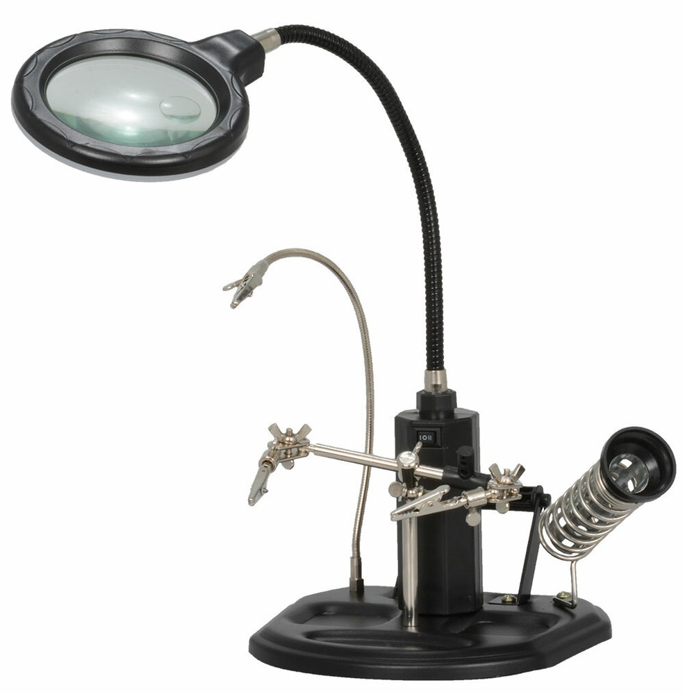 Soldering Helping Hand with LED Magnifier