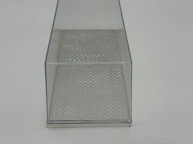 AMT 936/12 Plastic Display Case 10"x4"x3 3/4" Chrome Diamond Plate Base Stackabl